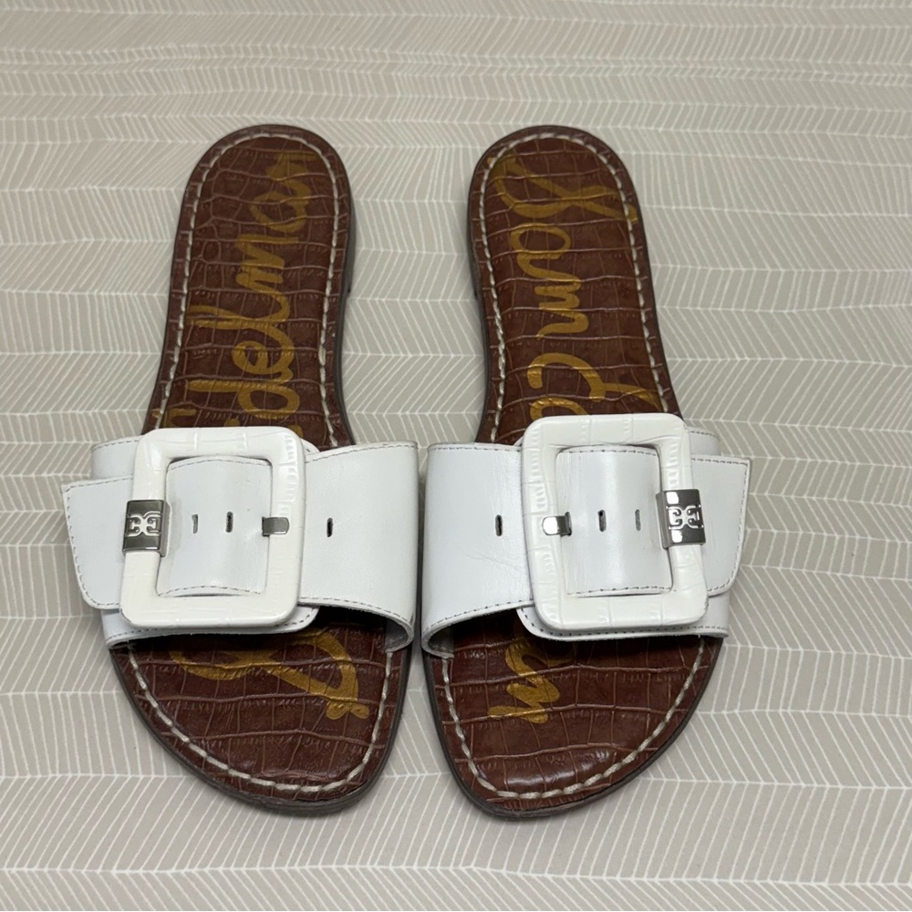 Sam Edelman Granada White Slide Sandals